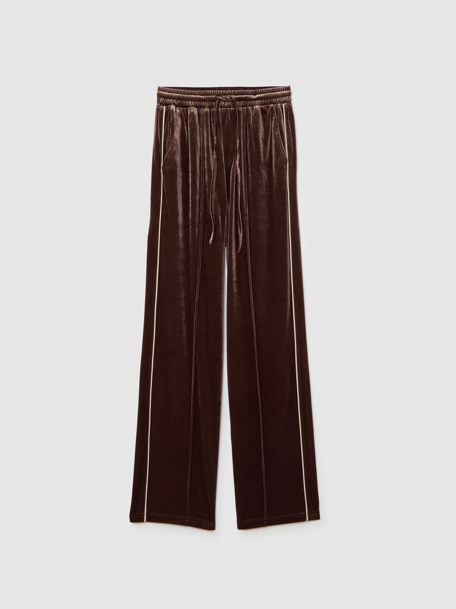 Brown velour regular fit trousers_4