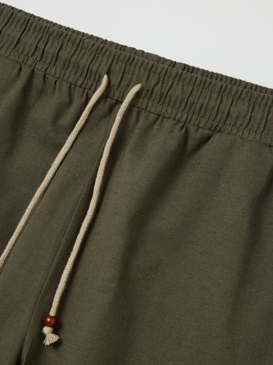 Green cotton and linen pajamas shorts by Ovs_5