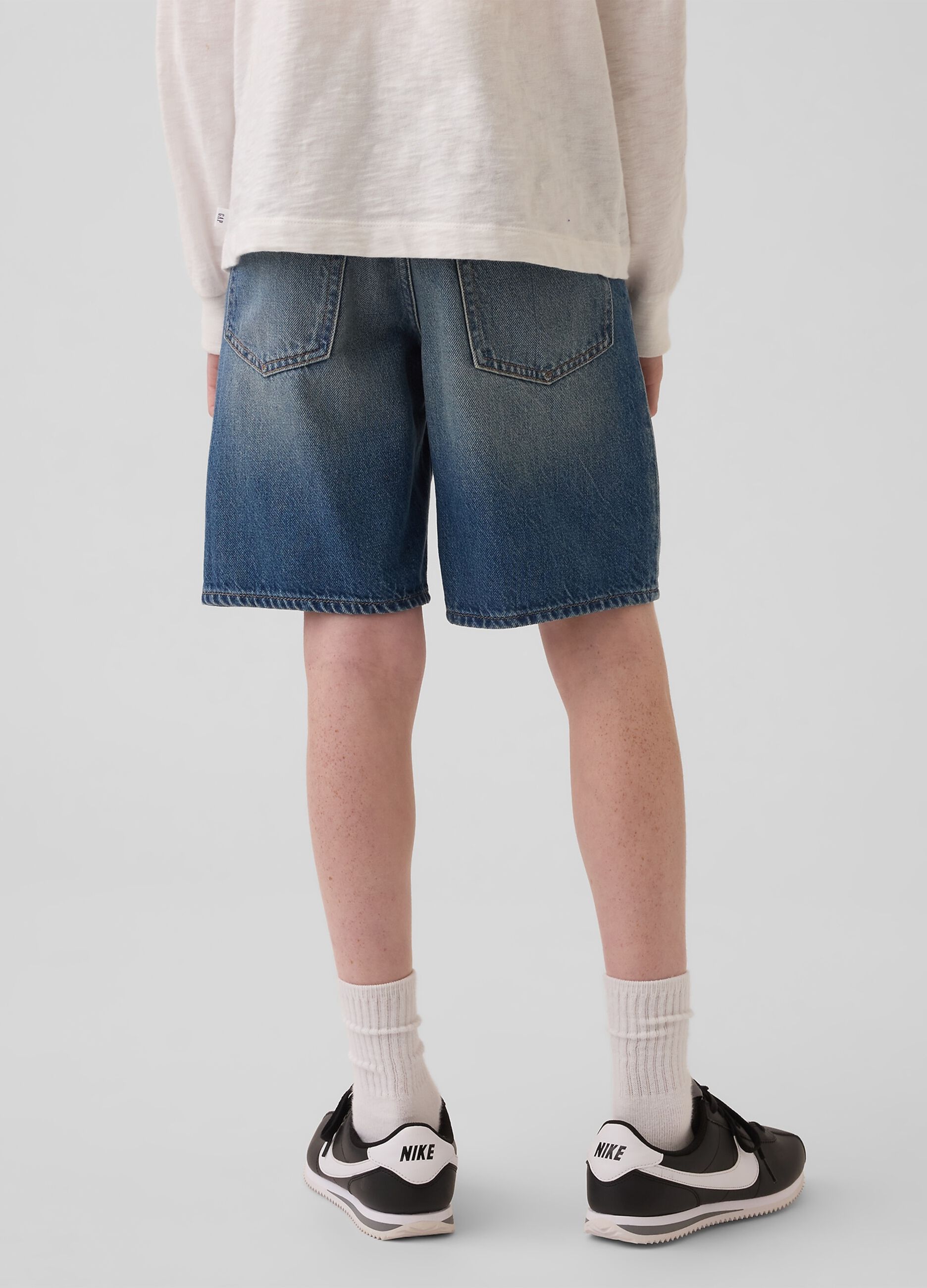 Cotton&ndash;Lyocell Blend Denim Shorts