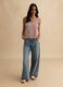 Multicolour striped regular fit cotton and linen tank top_1