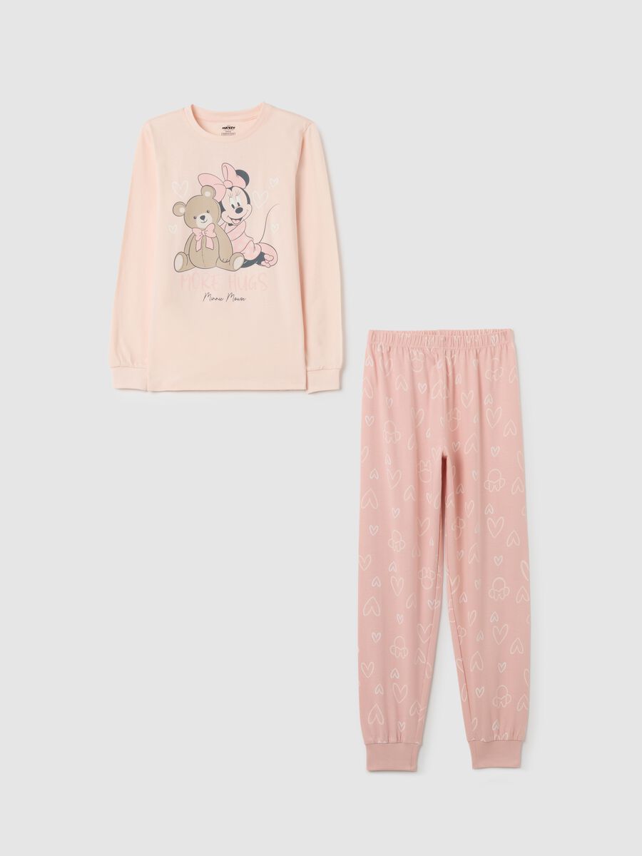 Pigiama da bambina in puro cotone rosa regular fit_0