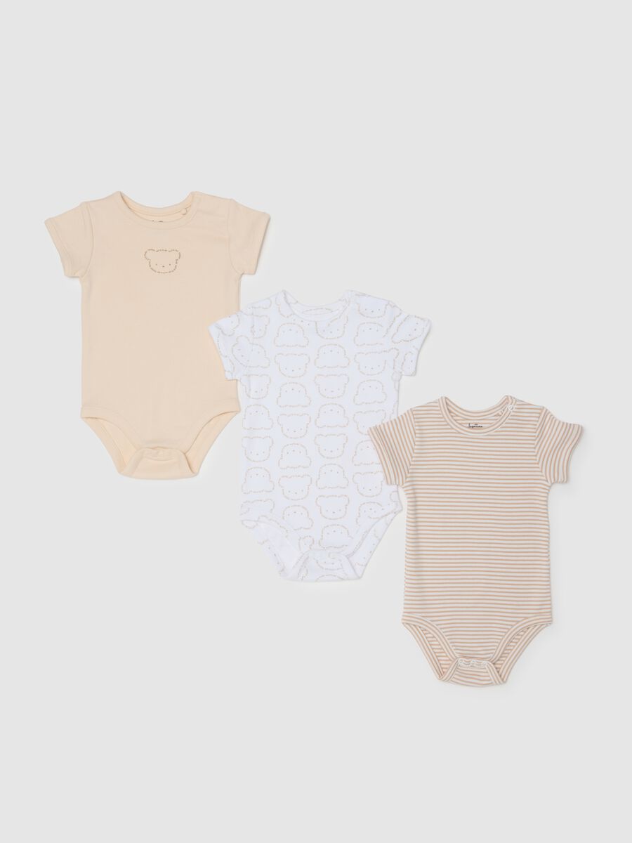Set tripack tutine da neonato in puro cotone multicolor_0