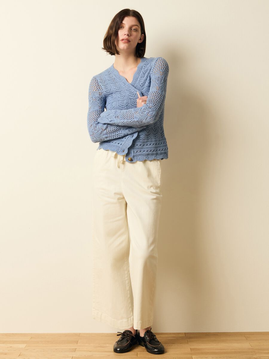 Cardigan crochet con scollo a V_2