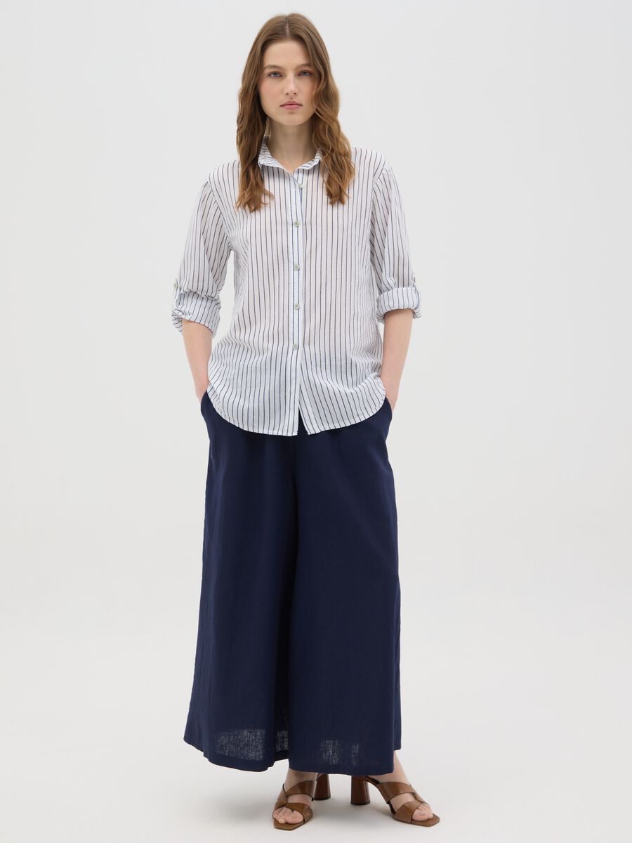 Women's multicolor oversized pure cotton shirt with regular fit_1
