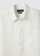 White pure linen short-sleeve shirt, regular fit with chest pocket_5