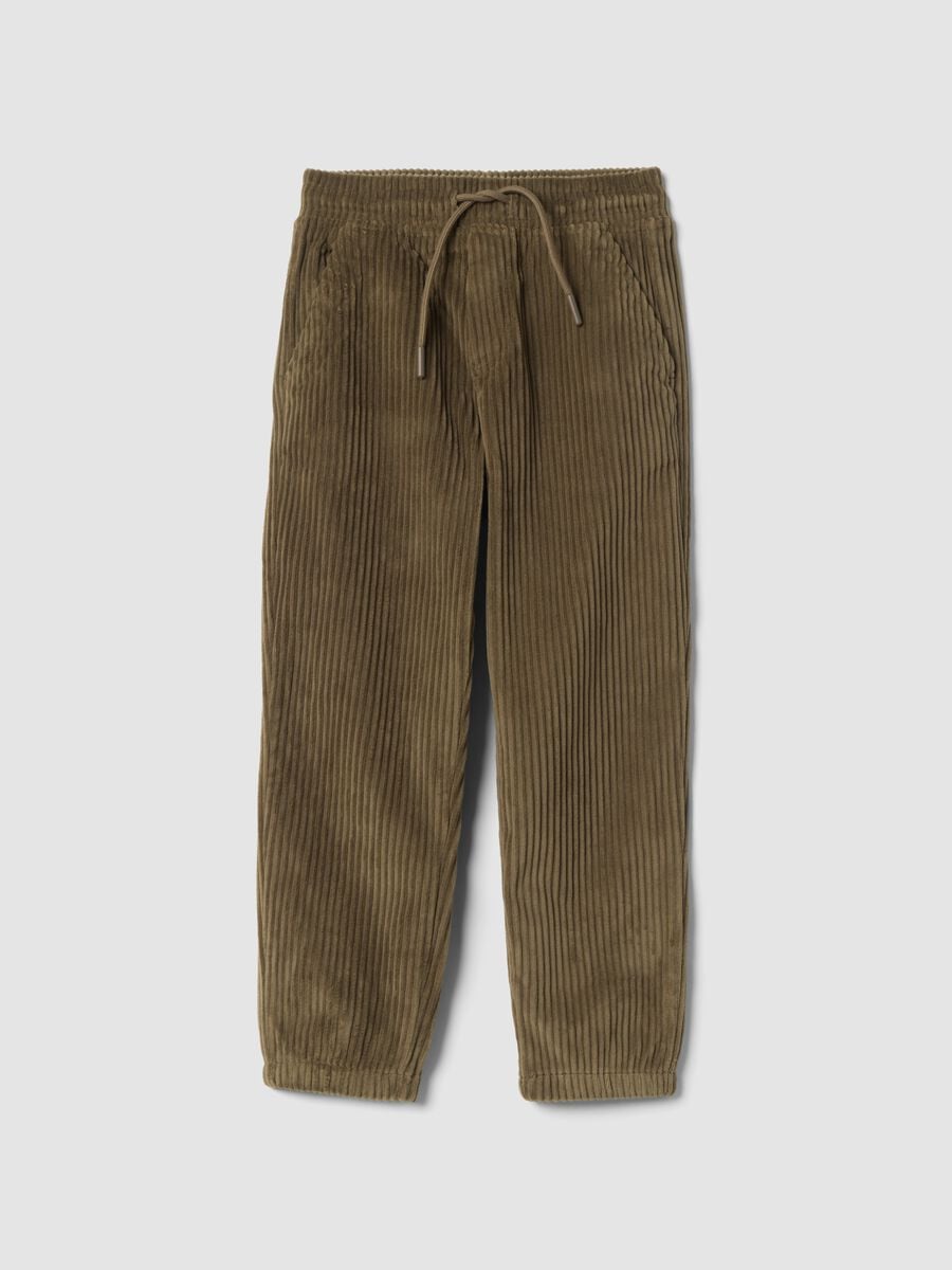 Pantaloni verdi a coste comfort fit_0