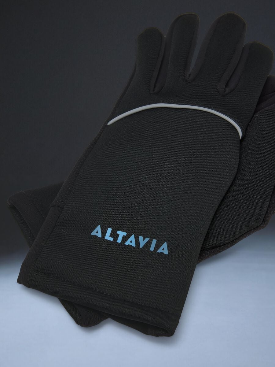 Black outdoor gloves with reflective inserts ALTAVIA WITH DEBORAH COMPAGNONI_2