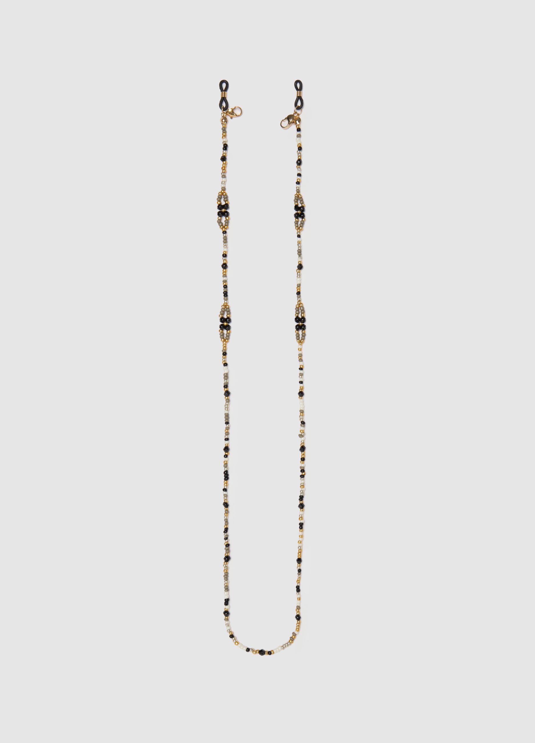 Glasses chain with multicoloured beads