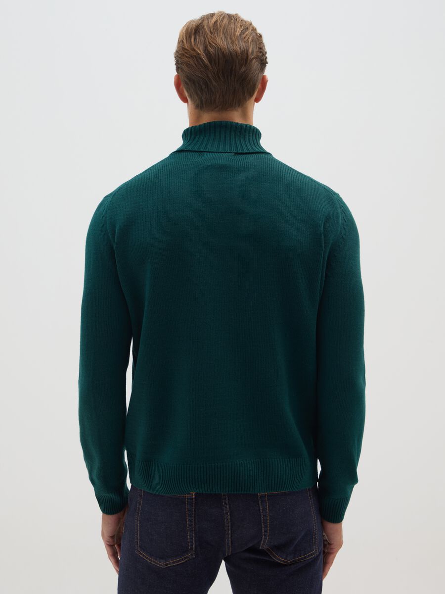 Green Turtleneck Sweater in Acrylic_2