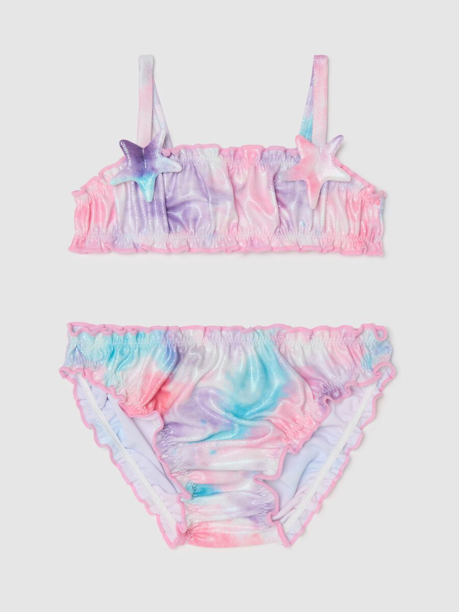 Multicolour Stretch Fabric Girl's Swimsuit_0