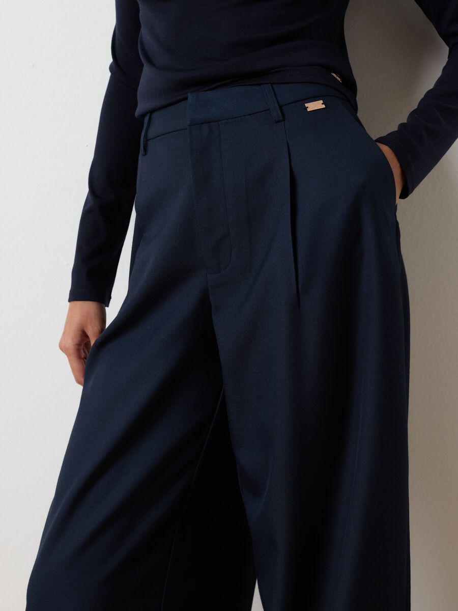 Pantaloni blu wide leg_3