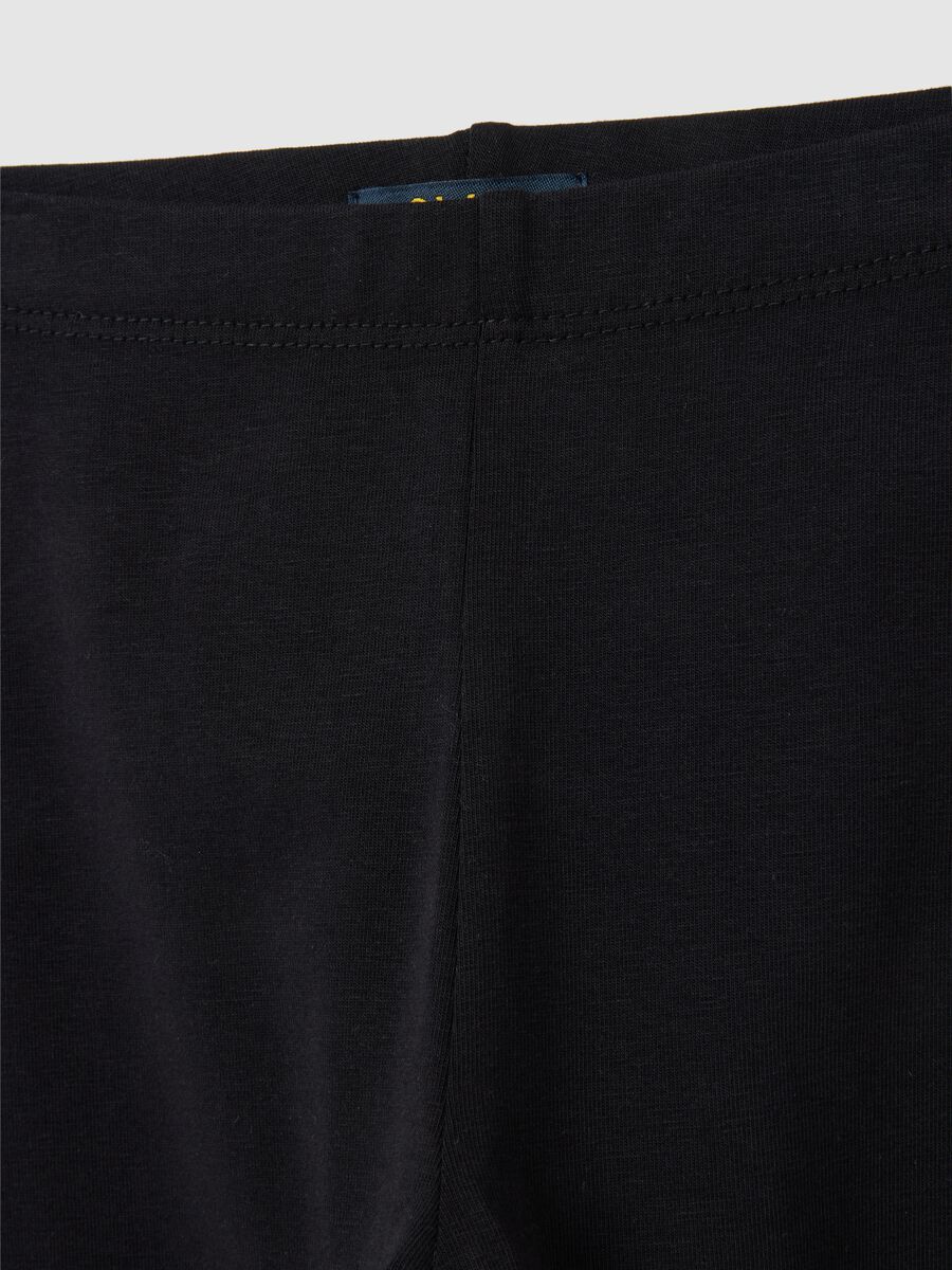 Girls' Black Skinny Fit Cotton Blend Shorts_2