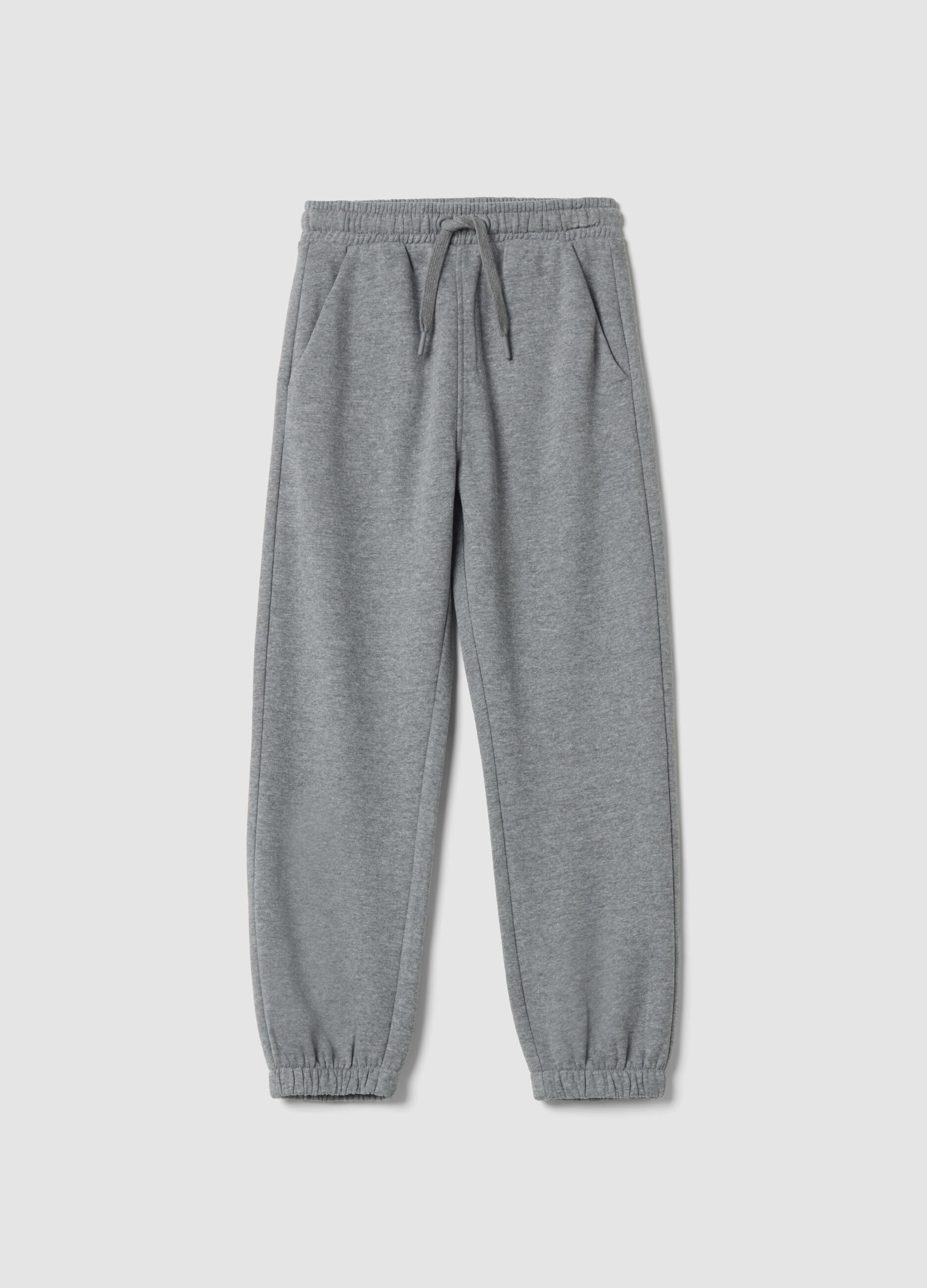 Grey organic cotton joggers, regular fit