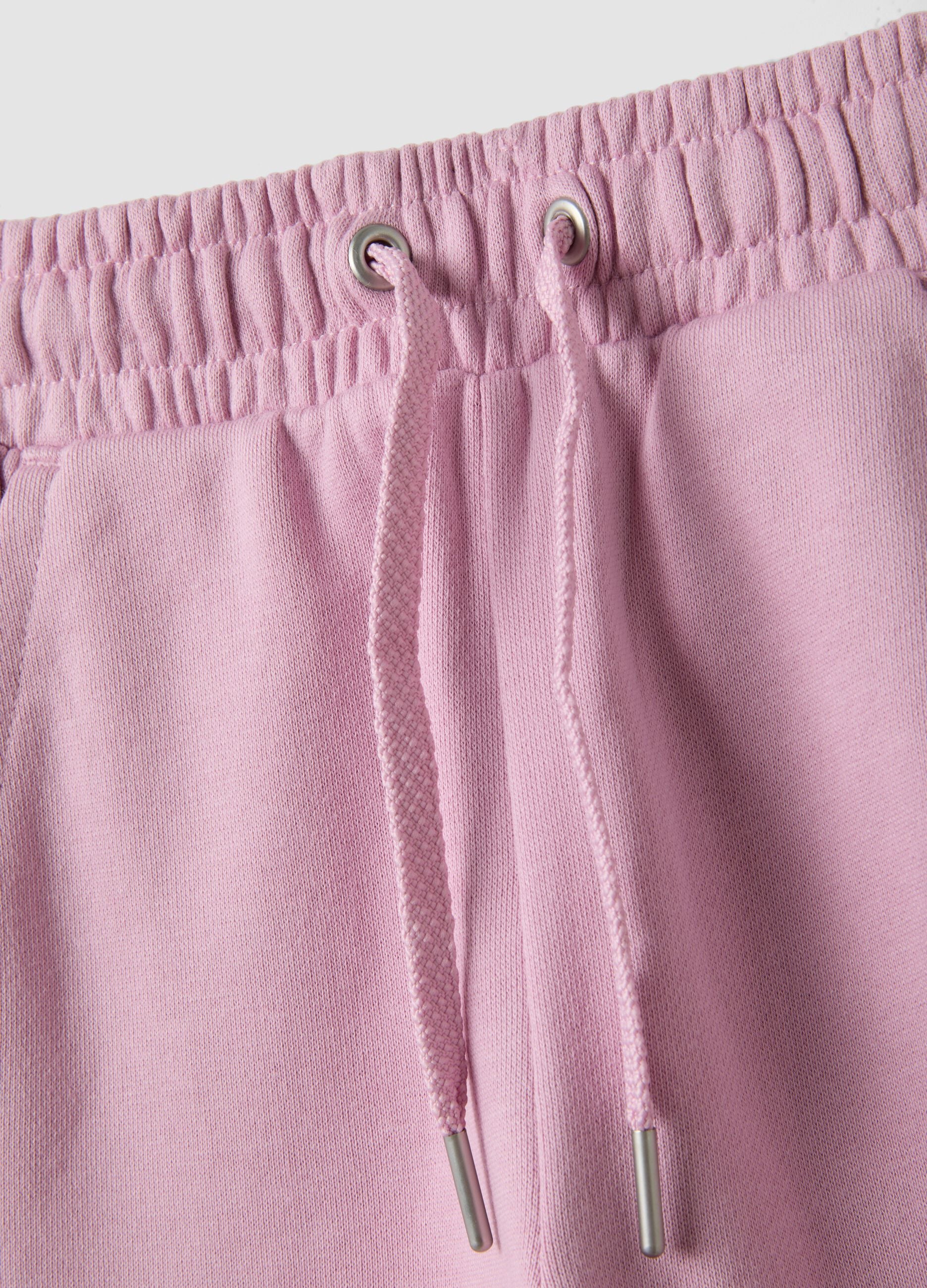Pantaloni culotte rosa in puro cotone organico per bambina