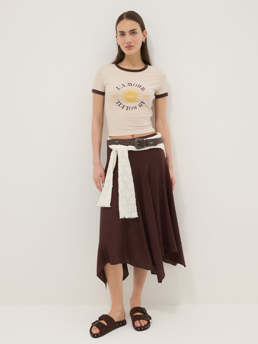 White stretch cotton regular-fit T-shirt with print_2