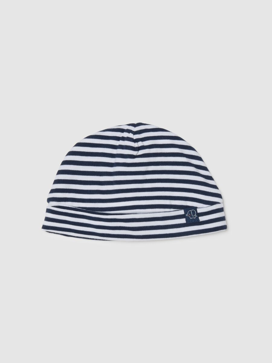 Multicolour striped pure cotton hat for babies_0