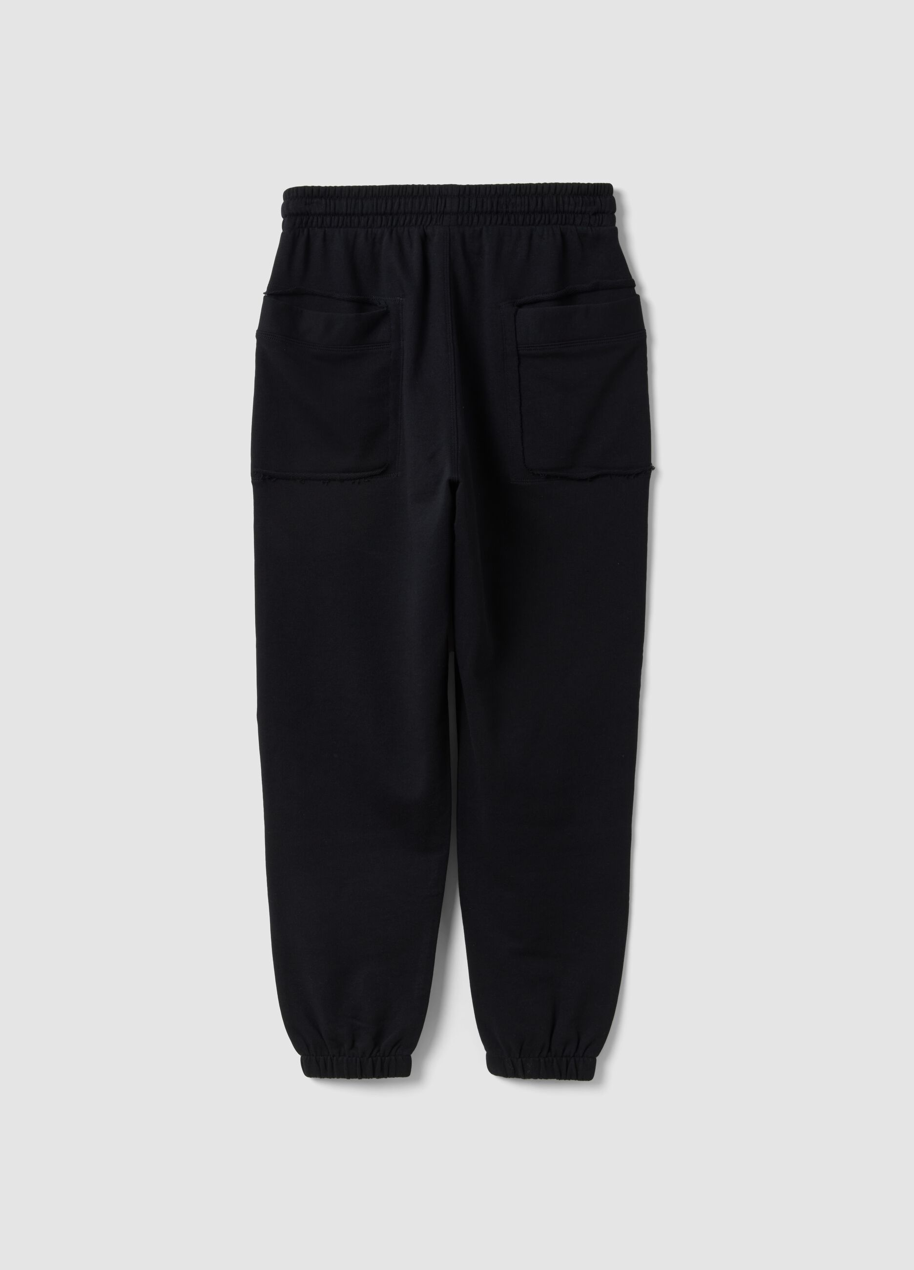 Black pure cotton jogger trousers with "Way Up" graphic for boys