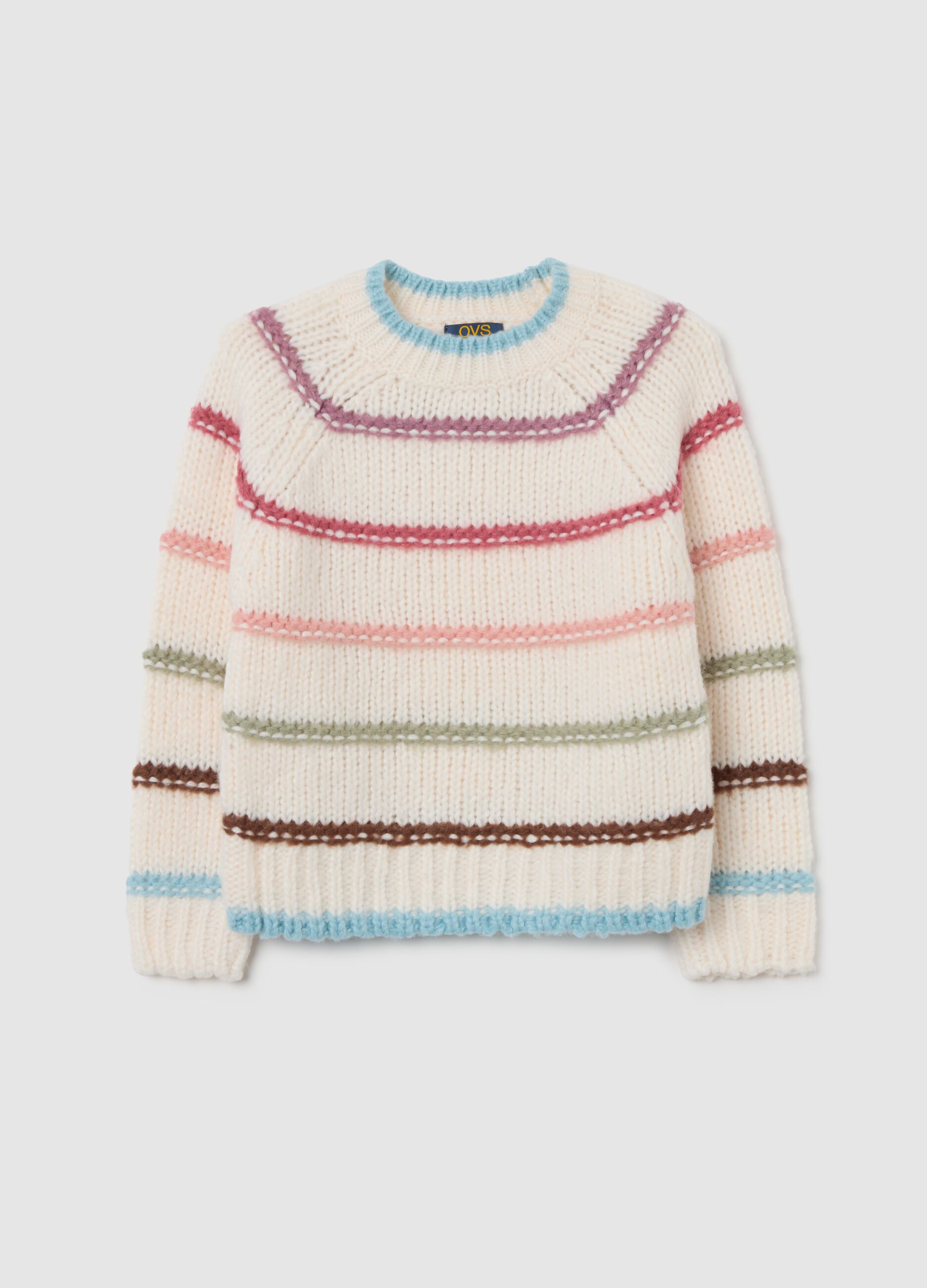 Multicolour regular fit girls' jumper