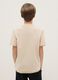 Boy's beige crew neck T-shirt in pure cotton, over fit_1