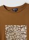 Brown pure cotton T-shirt with front print, regular fit_2