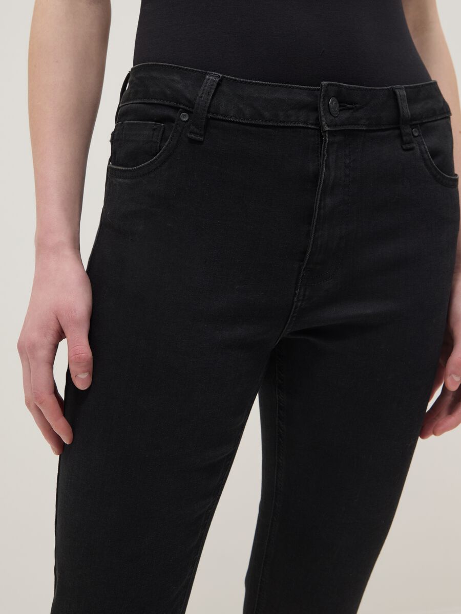 Jeans neri skinny in cotone e viscosa elasticizzato_3