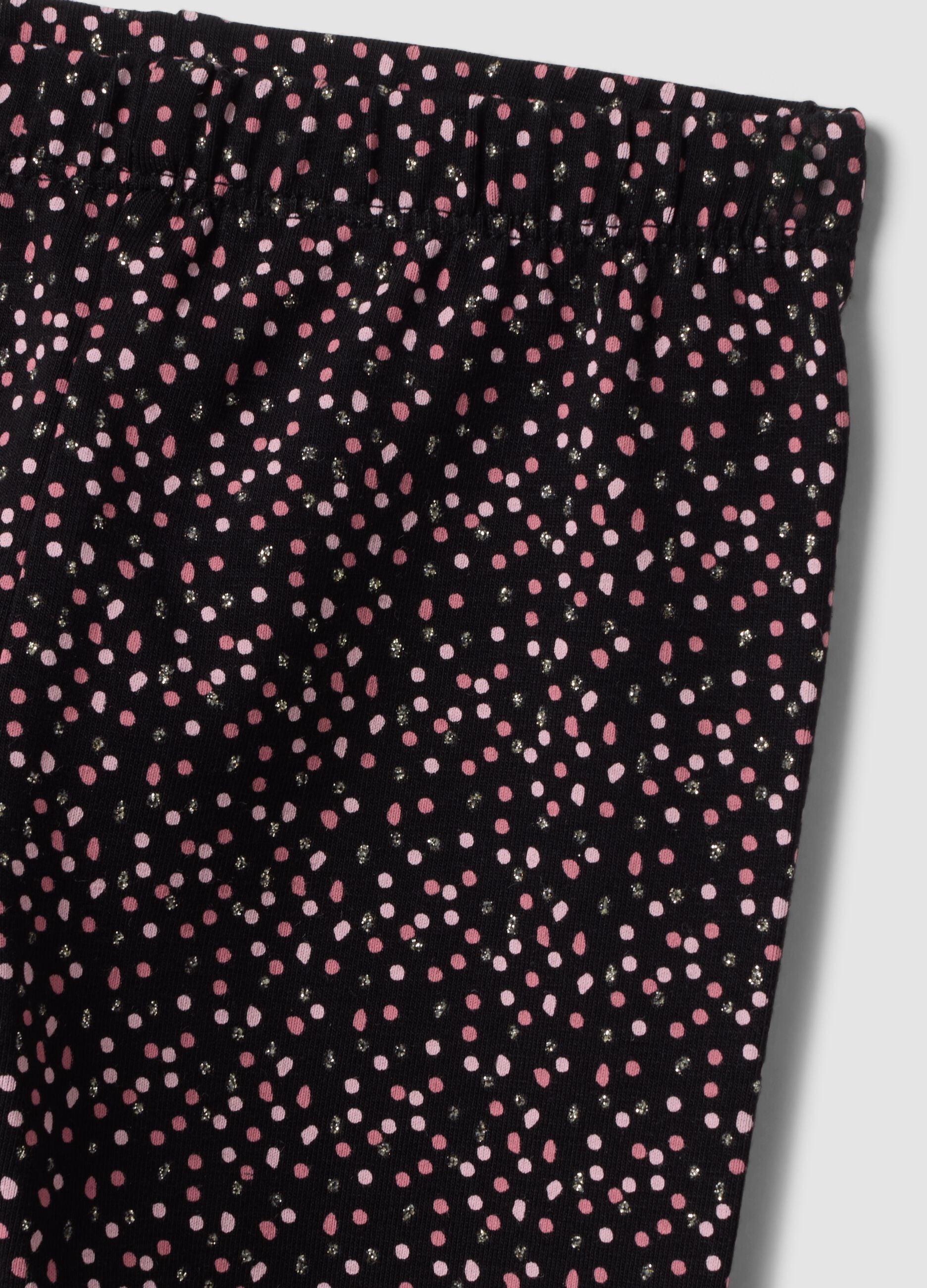 Leggings neri in cotone organico elasticizzato slim fit per bimba