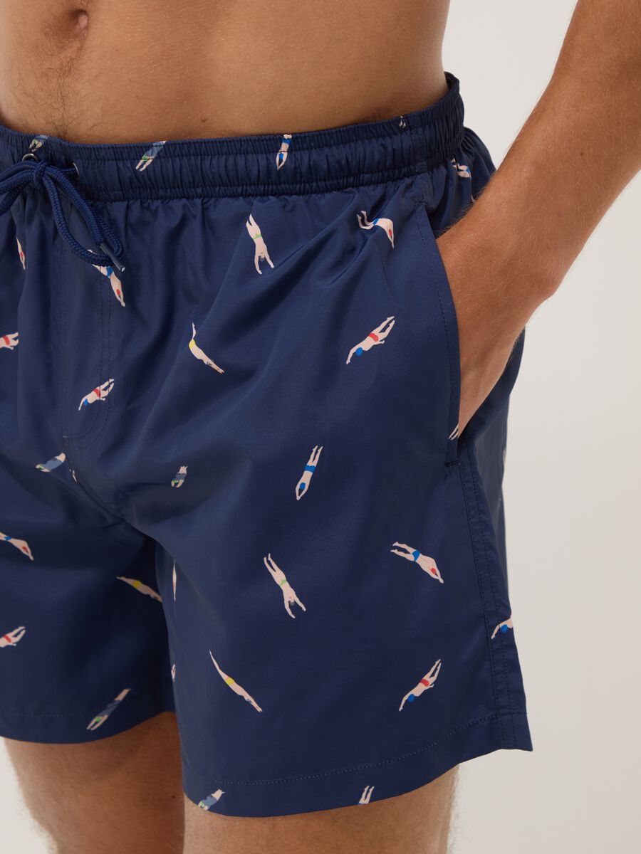 Costume boxer blu con stampa all over_3