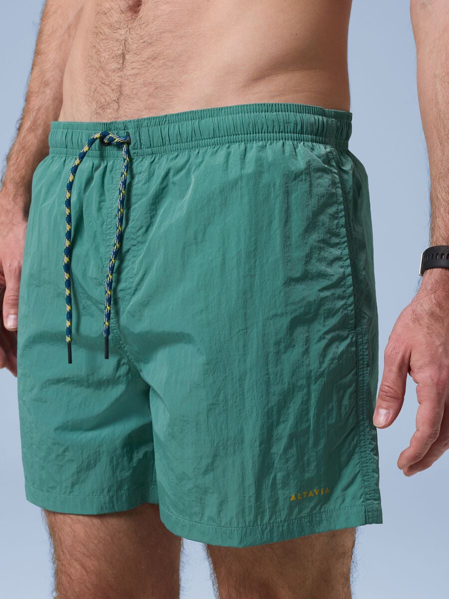 Costume boxer ALTAVIA SAILNG verde con vita elasticizzata_3