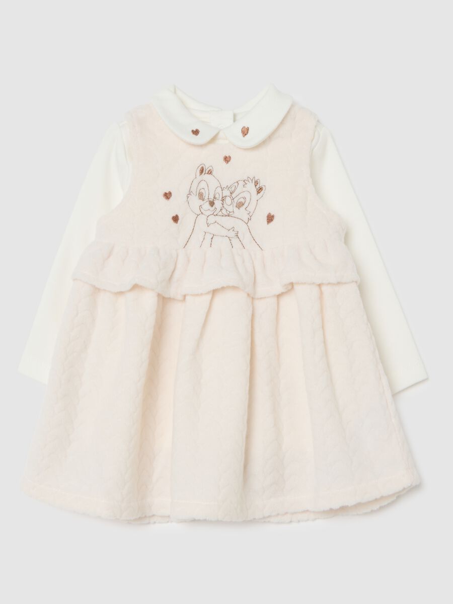 Beige baby dress with embroidery_0