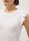 White pure cotton slim fit T-shirt with ruffles_3