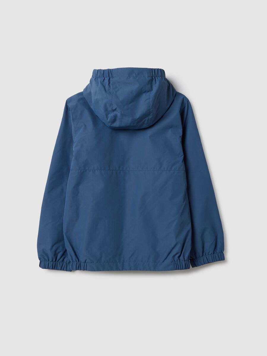 Boys' regular fit blue hooded jacket_1