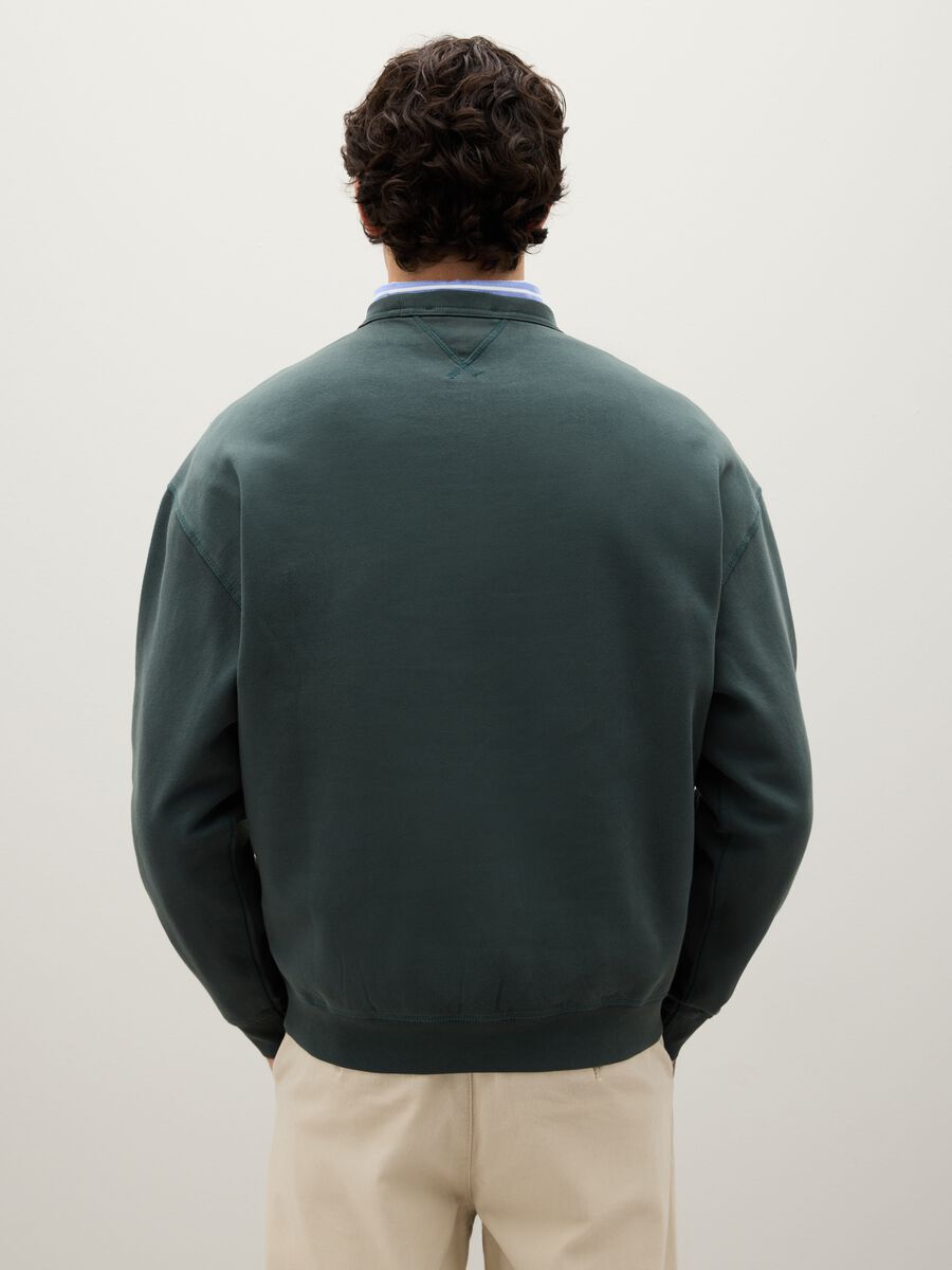 Felpa in puro cotone verde regular fit_3