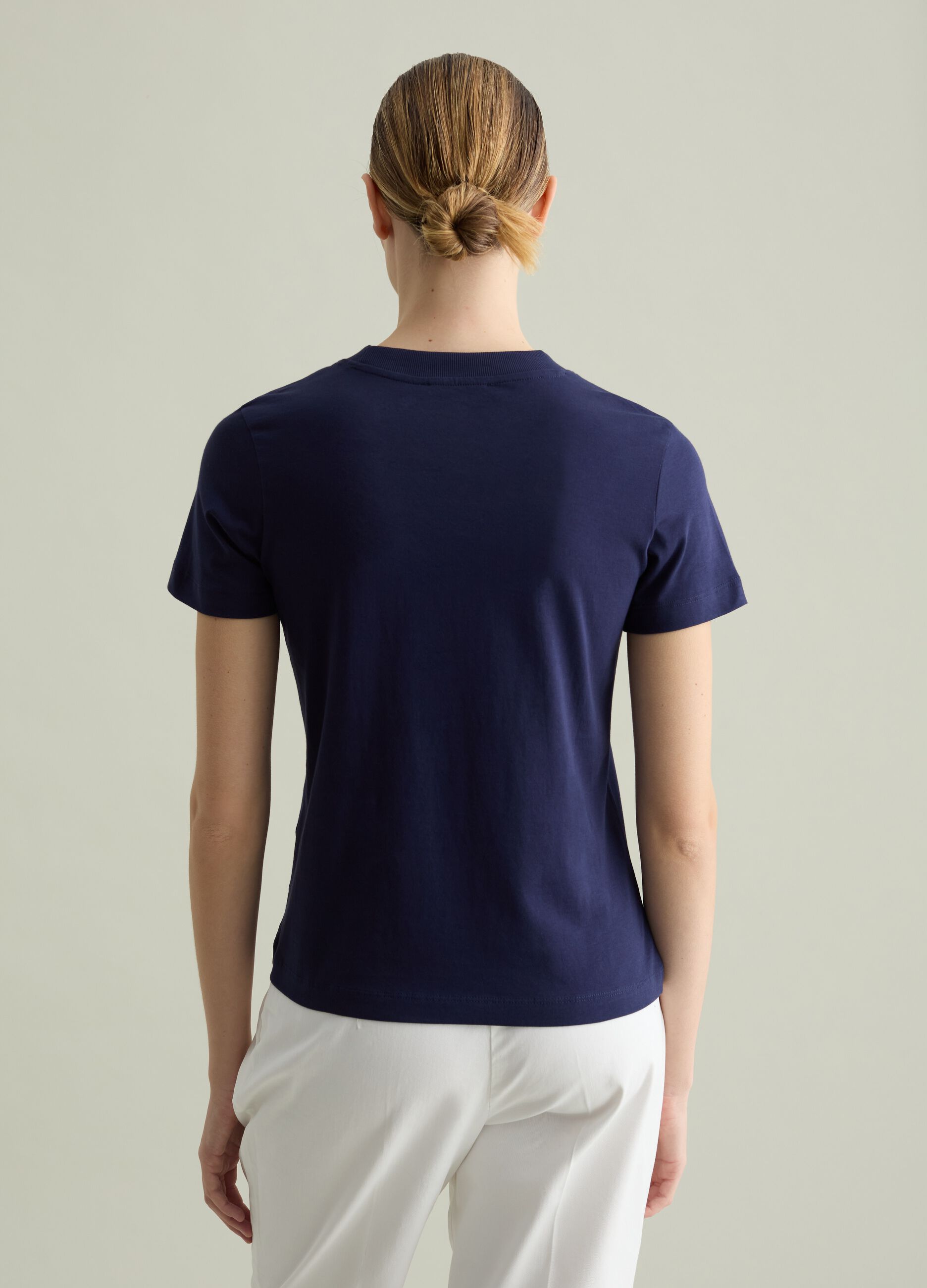 Cotton T-shirt with round neck