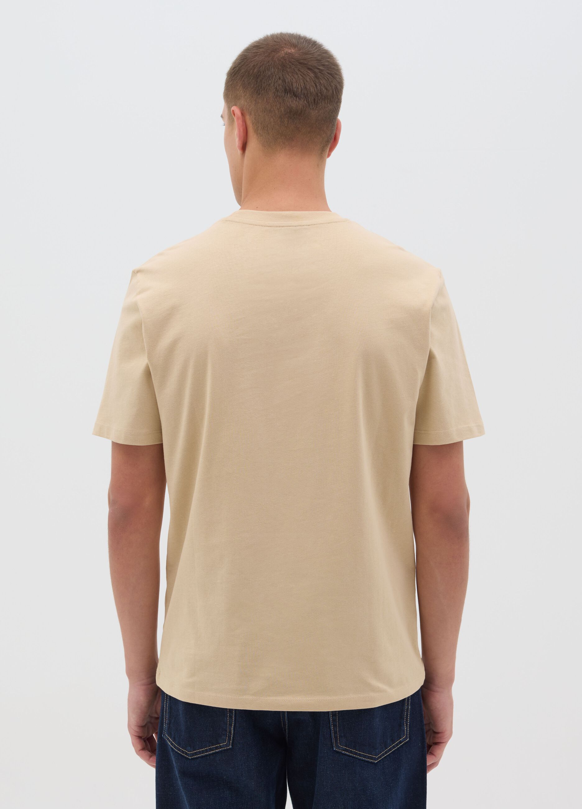 Beige T-shirt with vintage print
