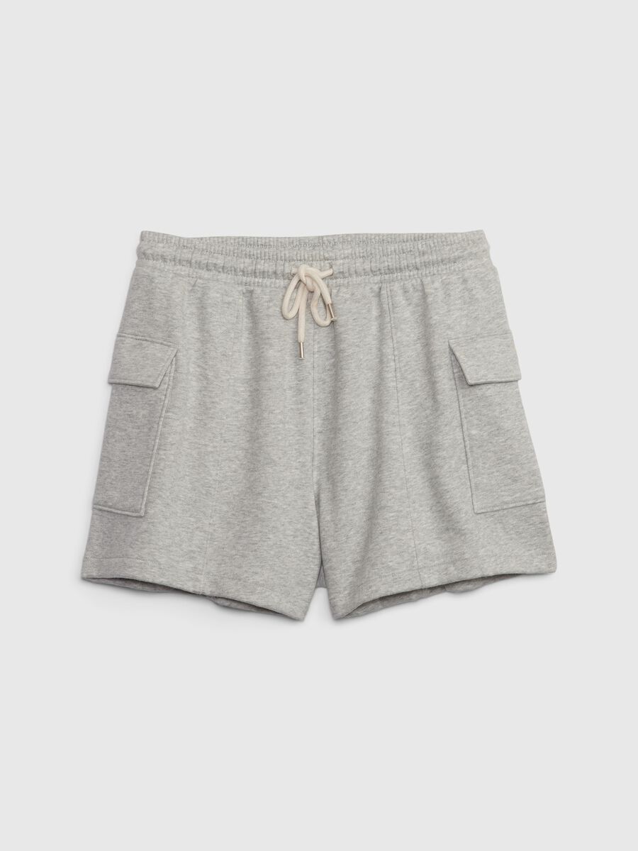 Shorts cargo in felpa con coulisse_0