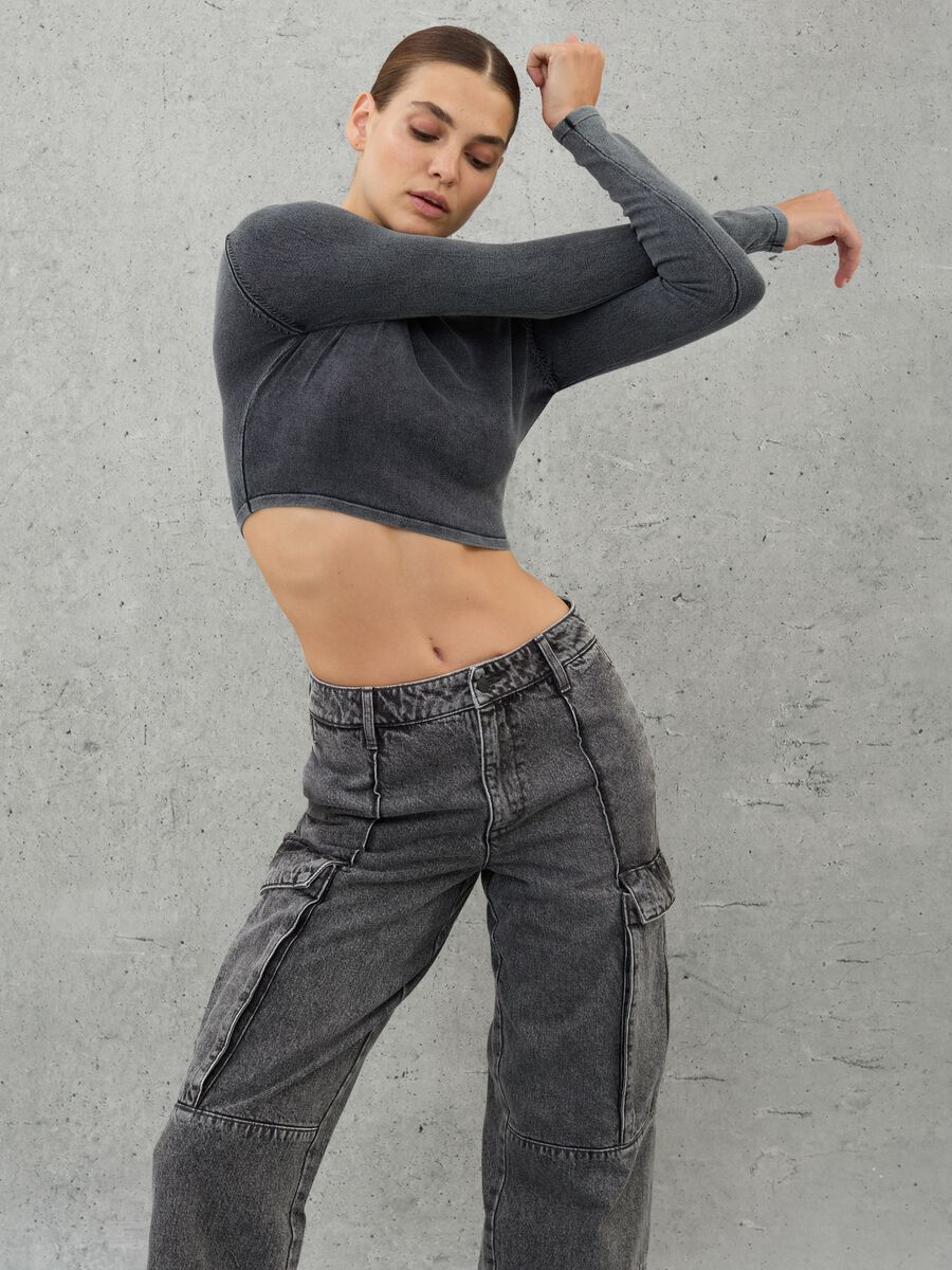 High Neck Knit Top Vintage Grey_2