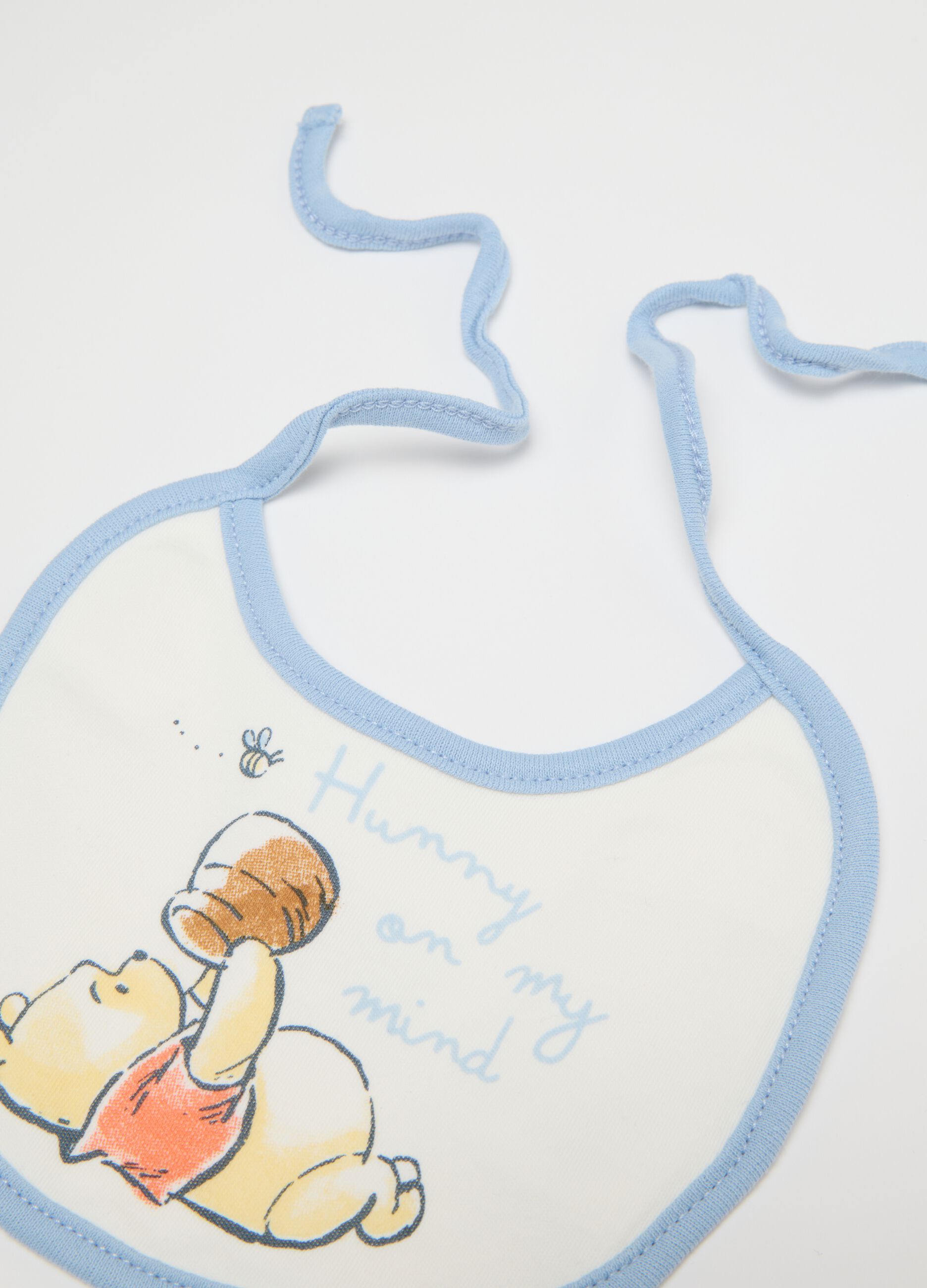 Set of twin-pack baby bibs in pure multicolour cotton