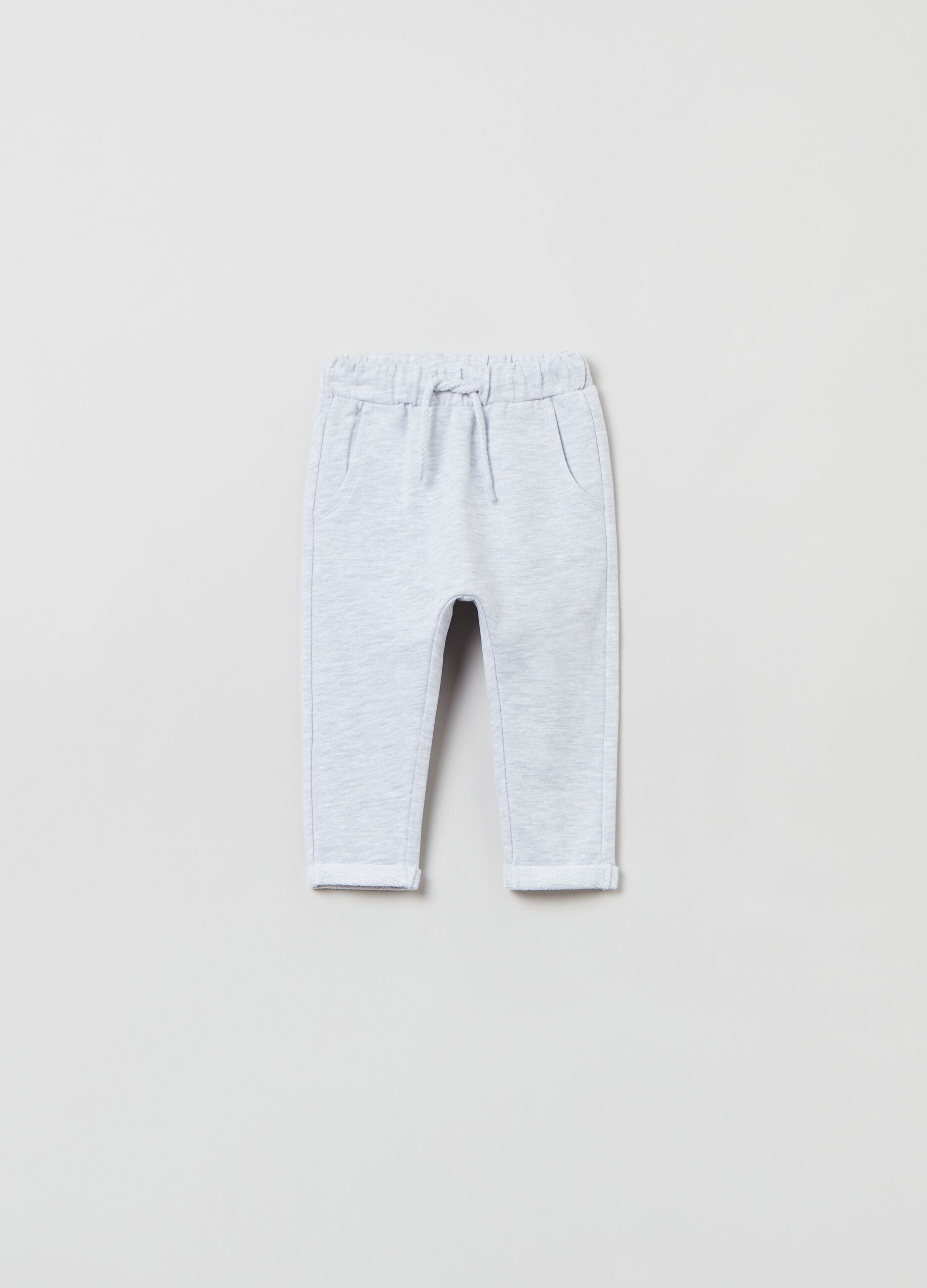 Lightweight plush joggers with tiger cub patch