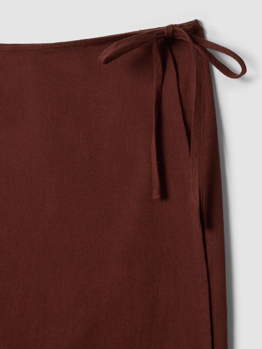 Brown cotton-linen blend pareo_5