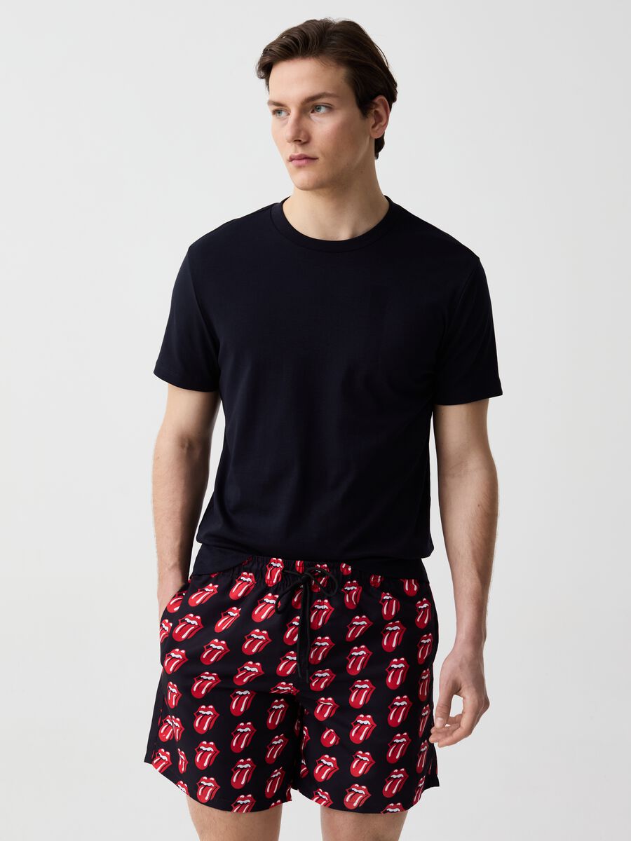 Swimming trunks with Rolling Stones print_0