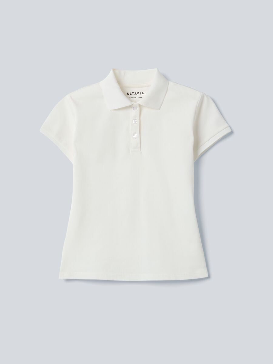 Polo sportiva bianca in cotone elasticizzato ALTAVIA COURT_3