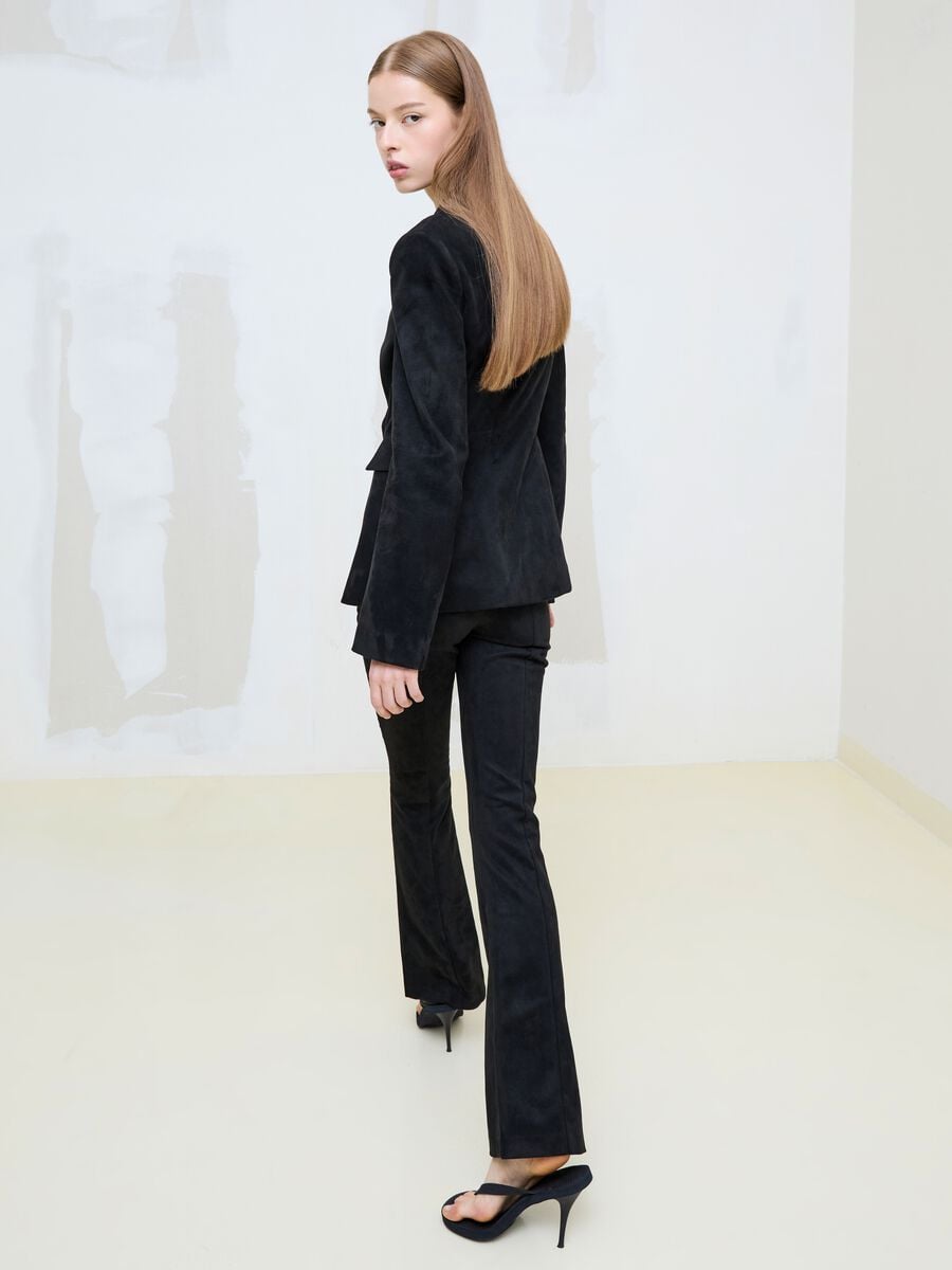 Faux Suede Formal Slim Pants_1