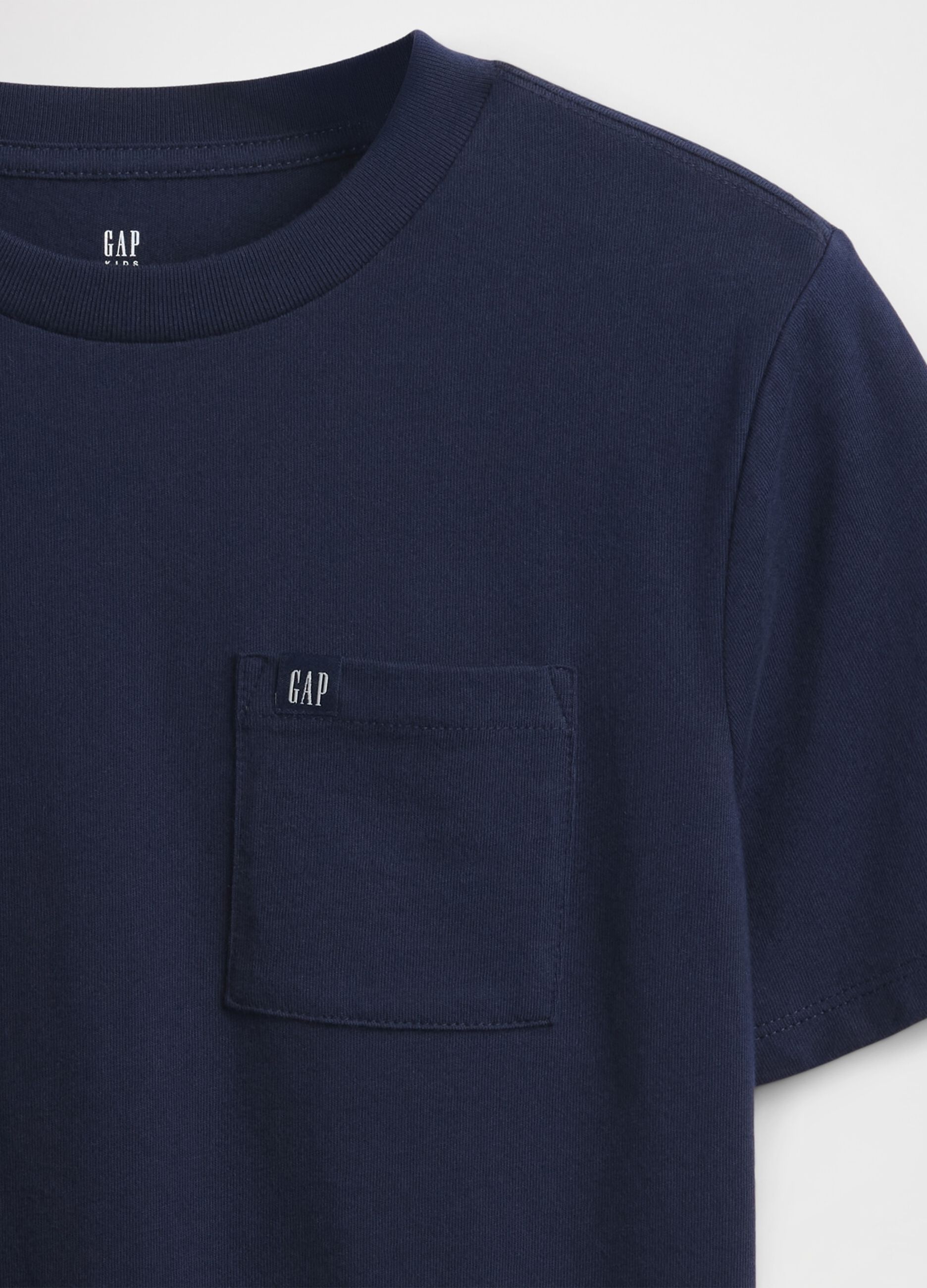 Blue Cotton T-shirt with Pocket