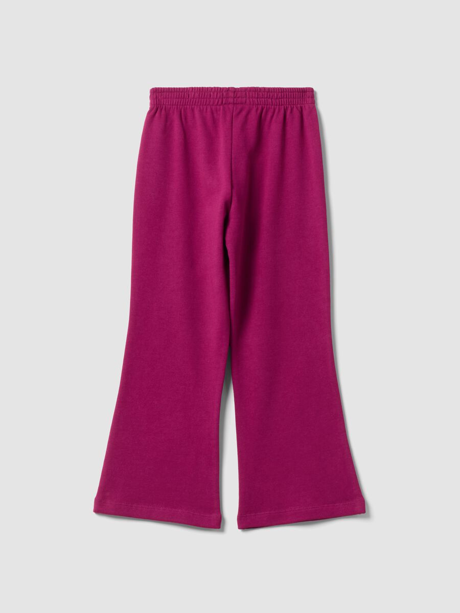 Jogger viola flare fit in puro cotone per bambina_1