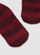 Calze corte rosso a righe con fantasia natalizia_2