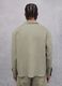 100% Linen Cargo Shirt Military Green _5