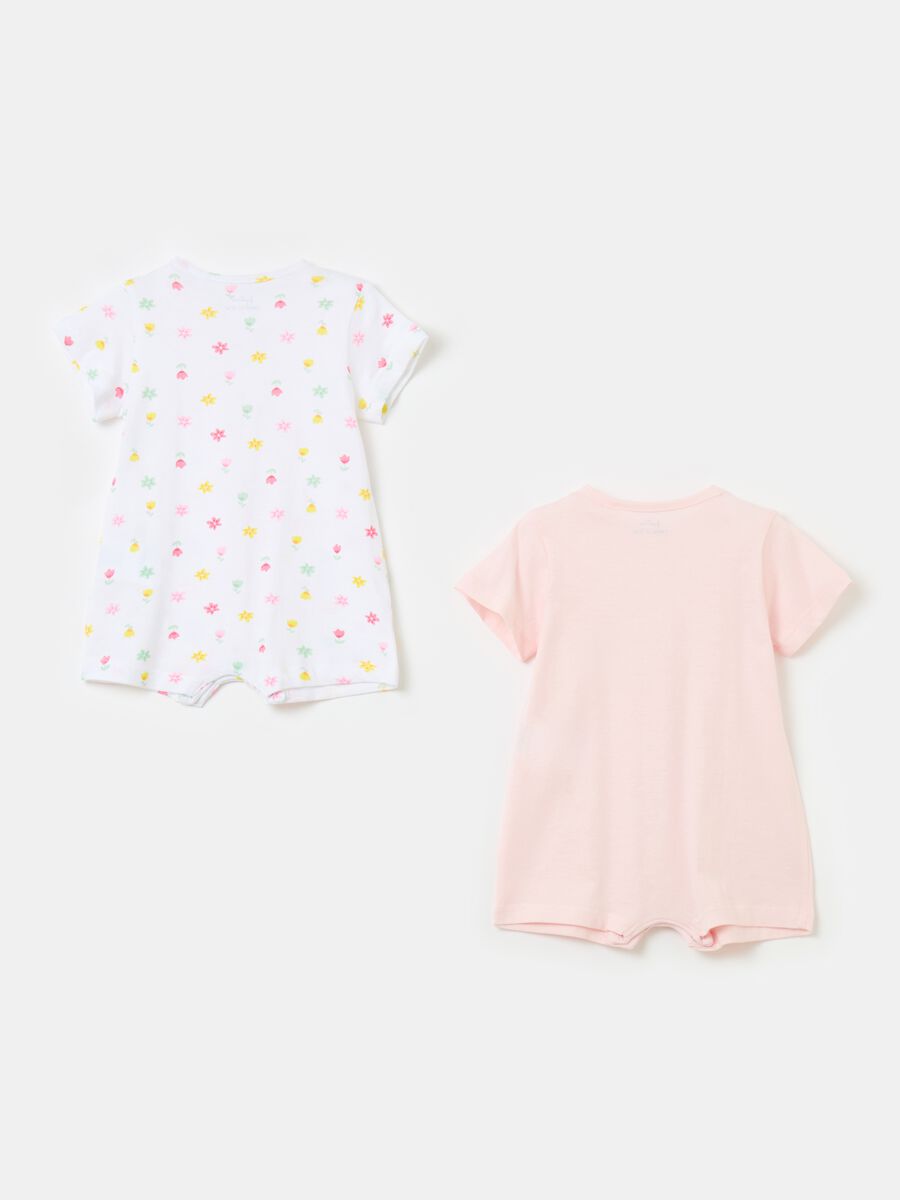 Two-pack romper suits in organic cotton with print_1