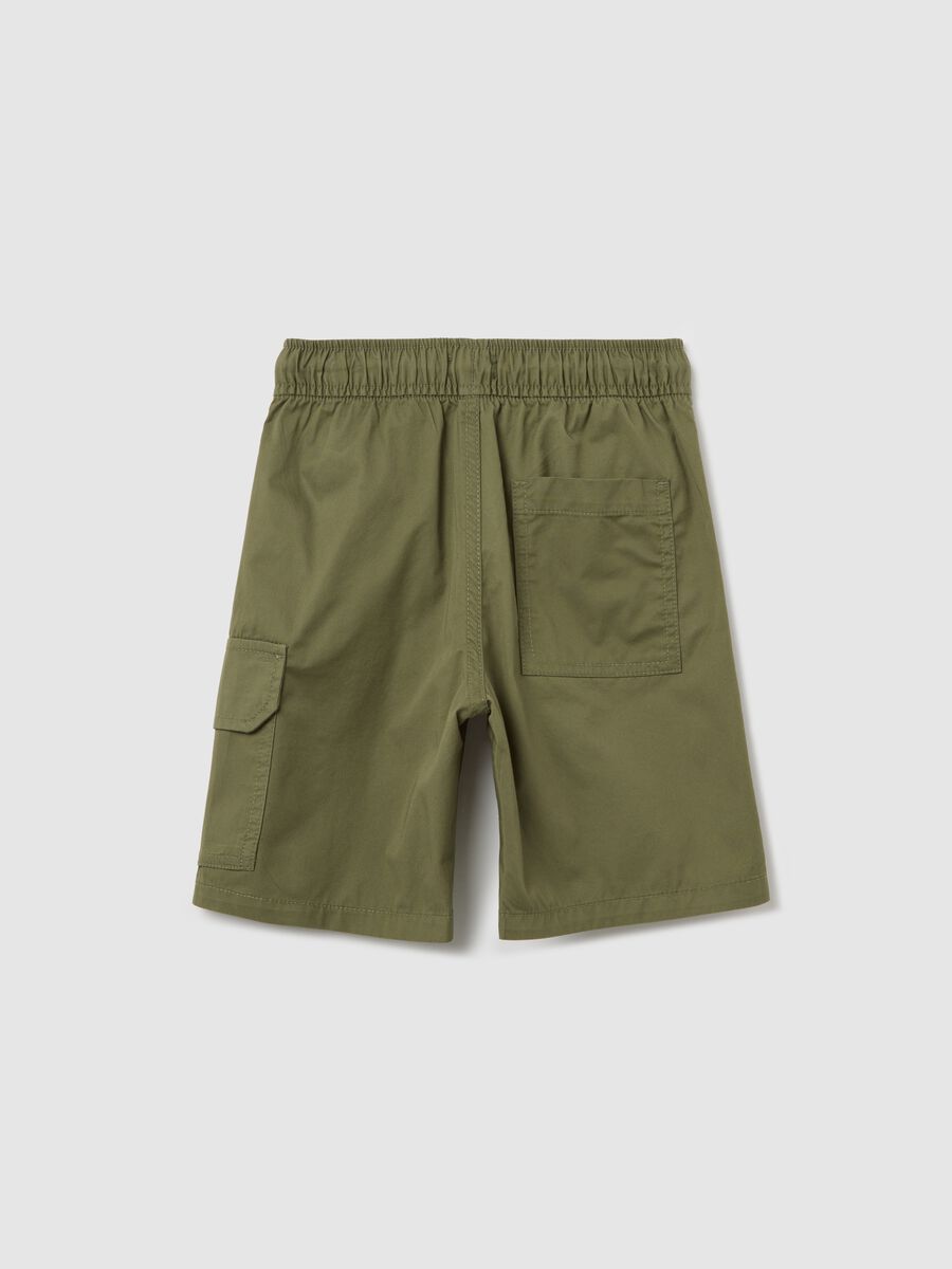 Green cargo shorts with drawstring_1
