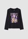 Black stretch cotton T-shirt with K-Pop Demon Hunters print_0