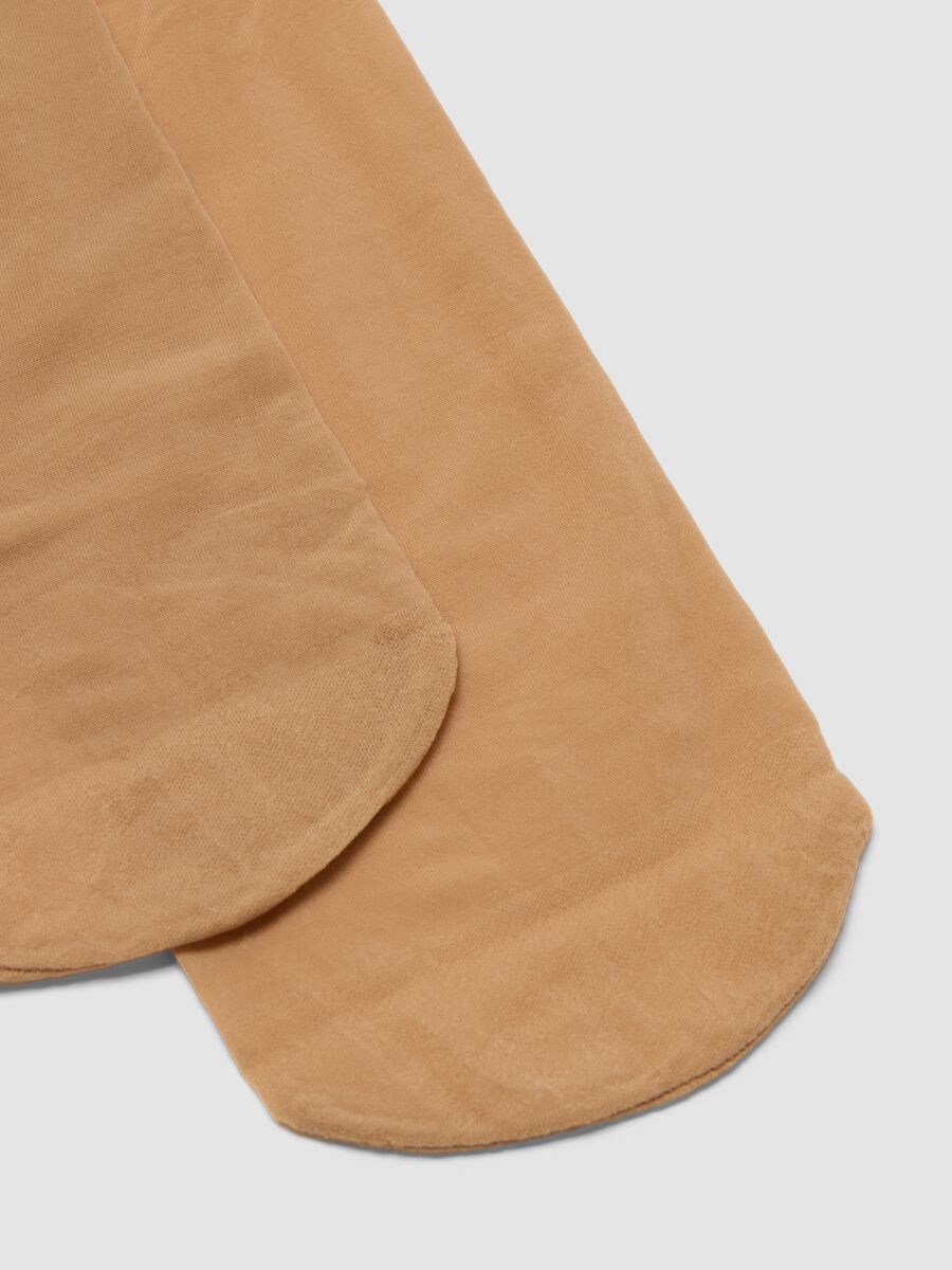 Collant beige in tessuto elasticizzato semi velato_2